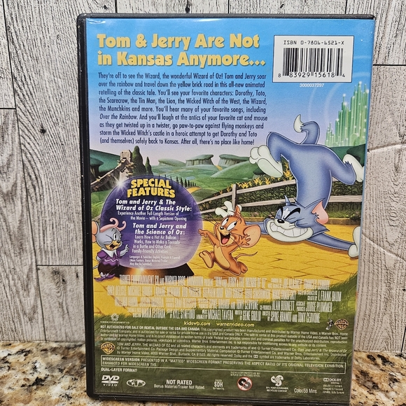 Tom and Jerry & The Wizard of Oz Original Movie DVD Warner Bros. - Picture 2 of 10